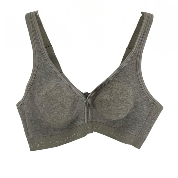 Cacique Cotton Unlined No Wire Bra T-shirt Spell Out Logo size 42C full coverage - Picture 1 of 7